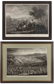 EUROPEAN HISTORICAL BATTLE ENGRAVINGS, LOT OF TWO