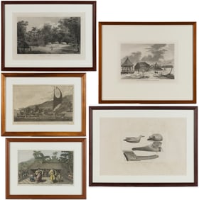 ASSORTED CAPTAIN JAMES COOK ENGRAVINGS, LOT OF FIVE