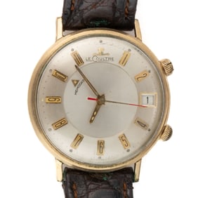 VINTAGE JAEGER-LECOULTRE 10K GOLD-FILLED MEMODATE MEN'S WRIST WATCH
