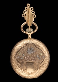 ANTIQUE VALDOR SWISS 14K TRI-COLOR GOLD-CASED 23-JEWEL POCKET WATCH