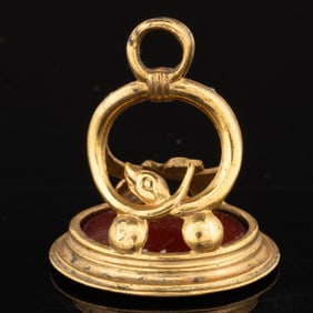 ANTIQUE "TASSIE" GLASS INTAGLIO POCKET WATCH FOB