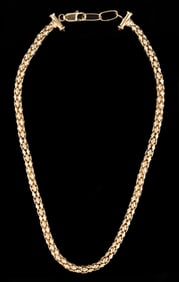 VINTAGE / CONTEMPORARY 14K YELLOW GOLD CHOKER NECKLACE