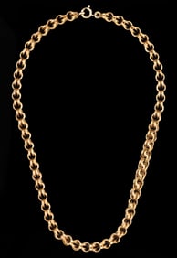 VICTORIAN 14K ROSE GOLD FANCY-LINK CHAIN