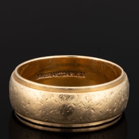 VINTAGE ARTCARVED 14K YELLOW GOLD MEN'S BAND