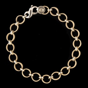 VINTAGE / CONTEMPORARY ITALIAN 14K TWO-TONED GOLD BRACELET