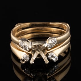 VINTAGE 14K YELLOW GOLD LADY'S RINGS, LOT OF TWO