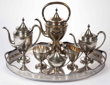 SHREVE & CO. STERLING SILVER SIX-PIECE COFFEE AND TEA SERVICE