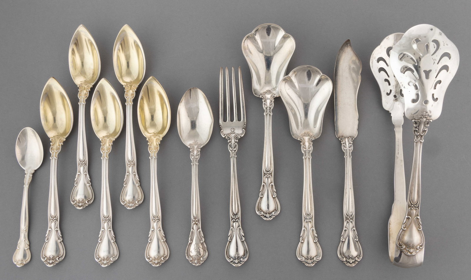 GORHAM "CHANTILLY" STERLING SILVER FLATWARE AND SERVING UTENSILS, LOT OF 11 (1 of 1)