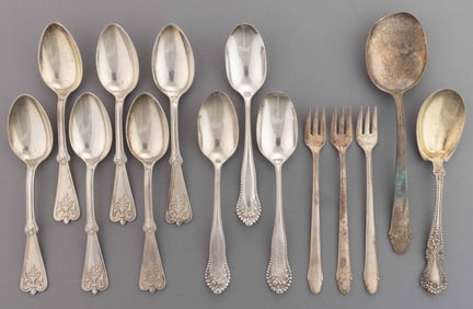 GORHAM "POMPEII" AND OTHER STERLING SILVER FLATWARE, LOT OF 14