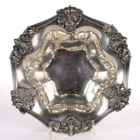 FERDINAND FUCHS & BROS. ART NOUVEAU STERLING SILVER BON BON BOWL