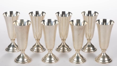 THE RANDAHL SHOP STERLING SILVER CORDIALS, SET OF EIGHT