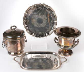 AMERICAN AND ENGLISH SILVER-PLATED ARTICLES, LOT OF FOUR