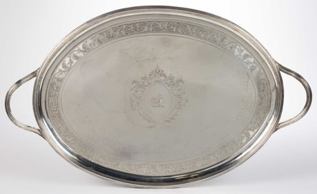 WILLIAM ABDY II, ENGLISH GEORGIAN STERLING SILVER SERVING TRAY