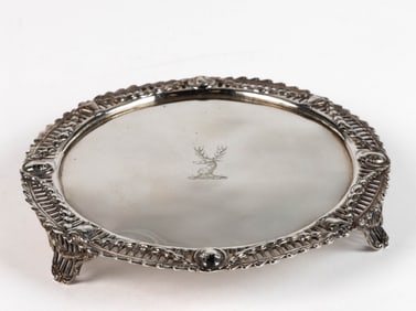 ENGLISH VICTORIAN STERLING SILVER SALVER