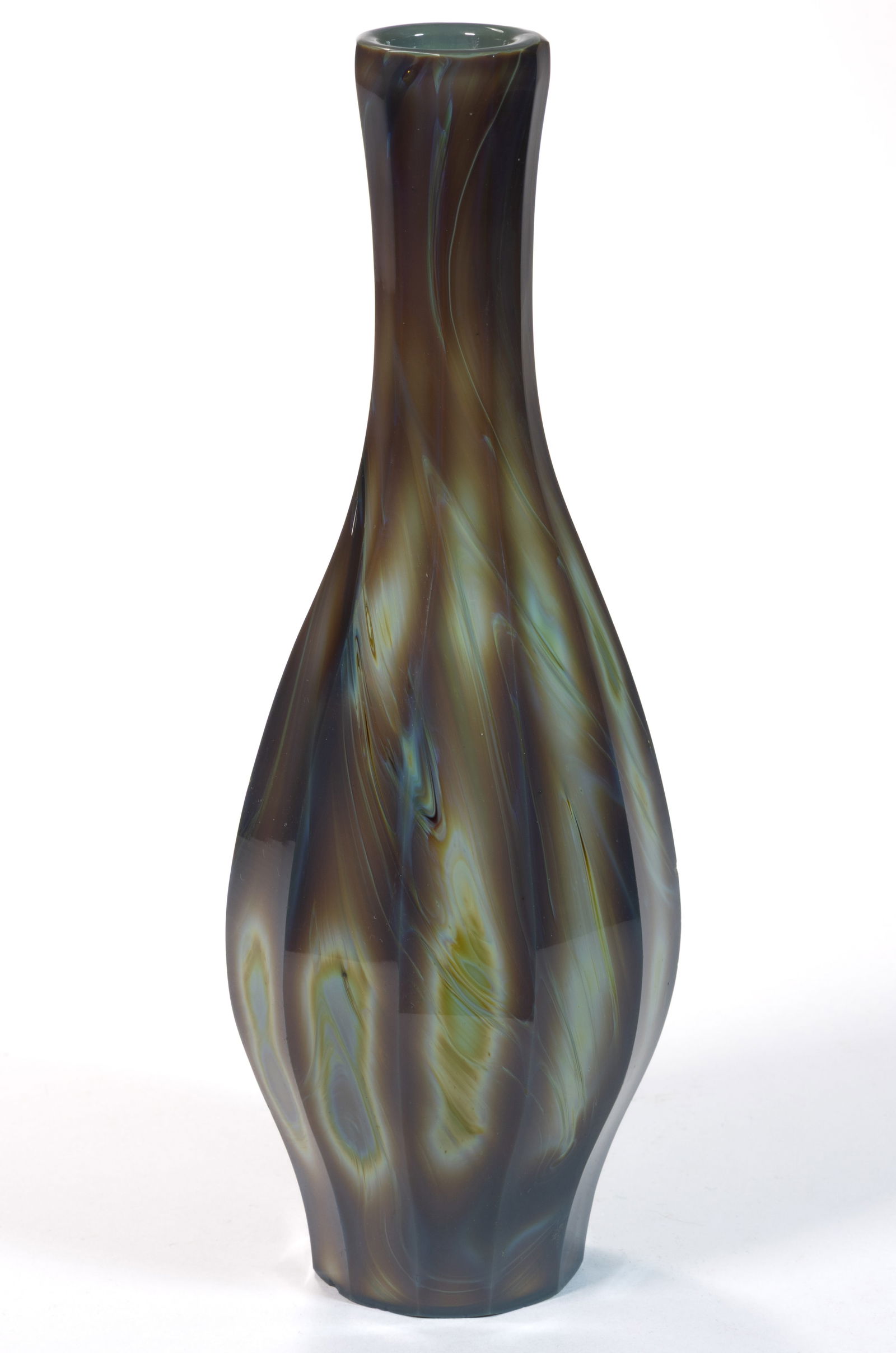 BOHEMIAN FRIEDRICH EGERMANN LITHYALIN CUT GLASS BUD VASE (1 of 5)
