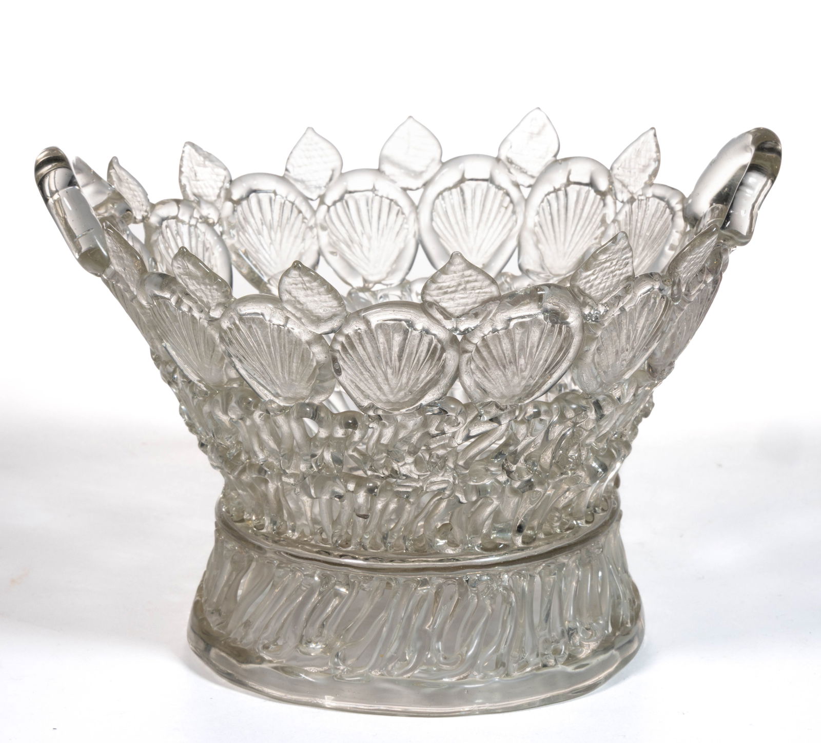 CONTINENTAL FREE-BLOWN GLASS OPEN-WORK / "A TRAFORATO" FRUIT BASKET OR BOWL (1 of 2)