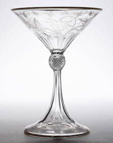 MOSER ART NOUVEAU CUT AND ENGRAVED GLASS COCKTAIL / CHAMPAGNE (1 of 2)