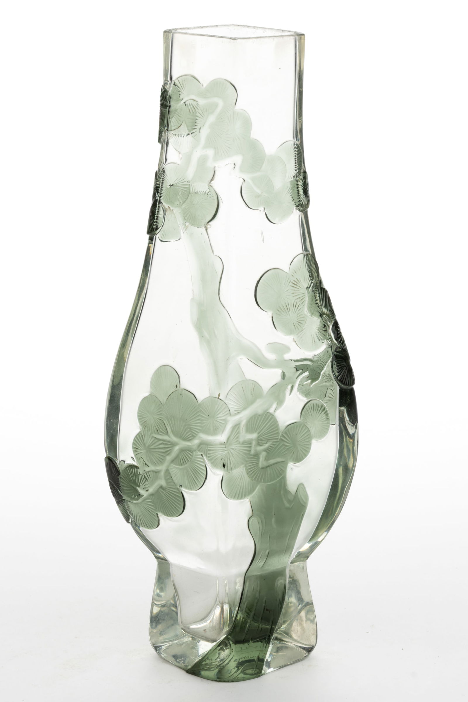 FRANCOIS EUGENE ROUSSEAU (FRENCH, 1827-1891) FLORAL CAMEO ART GLASS FIRED POLISHED VASE (1 of 2)