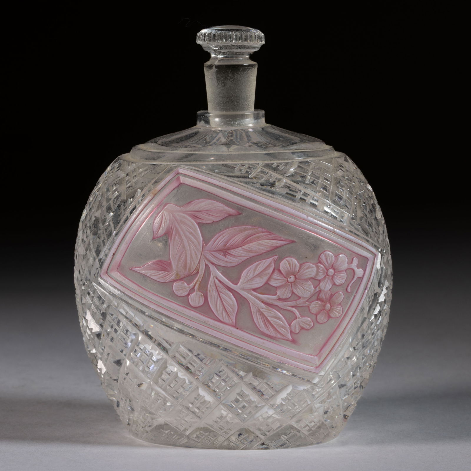 STUART & SONS CAMEO AND CUT ART GLASS PERFUME BOTTLE (1 of 5)