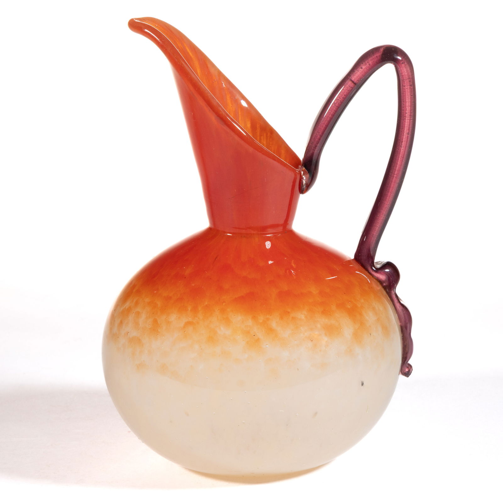 CHARLES SCHNEIDER (FRENCH, 1881-1953) MOTTLED ART GLASS PITCHER (1 of 3)