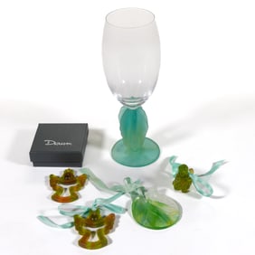 DAUM NANCY, FRANCE ART GLASS ARTICLES, LOT OF FIVE