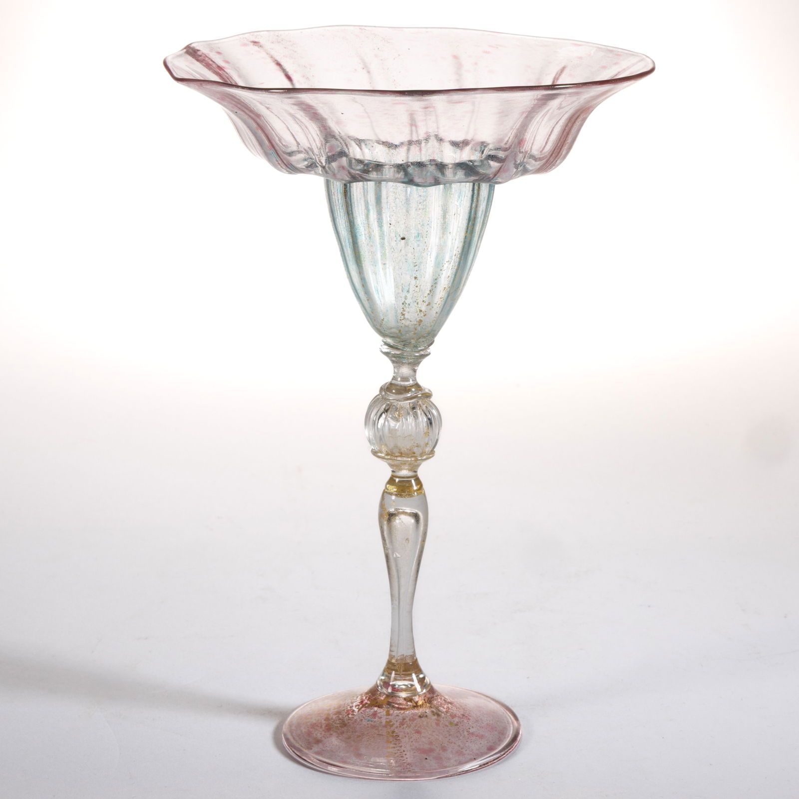 MURANO / VENETIAN AVENTURINE-DECORATED GOBLET / COCKTAIL GLASS (1 of 1)