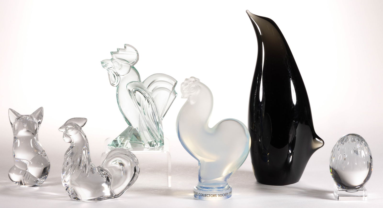 ASSORTED ART GLASS FIGURINES, LOT OF SIX (1 of 1)