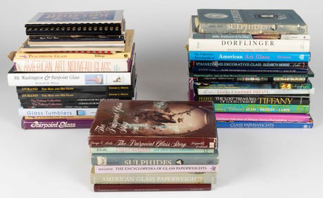 AMERICAN AND OTHER ART GLASS REFERENCE VOLUMES, LOT OF 43