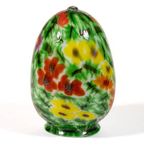 GIUSEPPE BAROVIER (ITALIAN, 1853-1942) ATTRIBUTED MURRINE ART GLASS TORCHIERE LAMP SHADE (1 of 4)