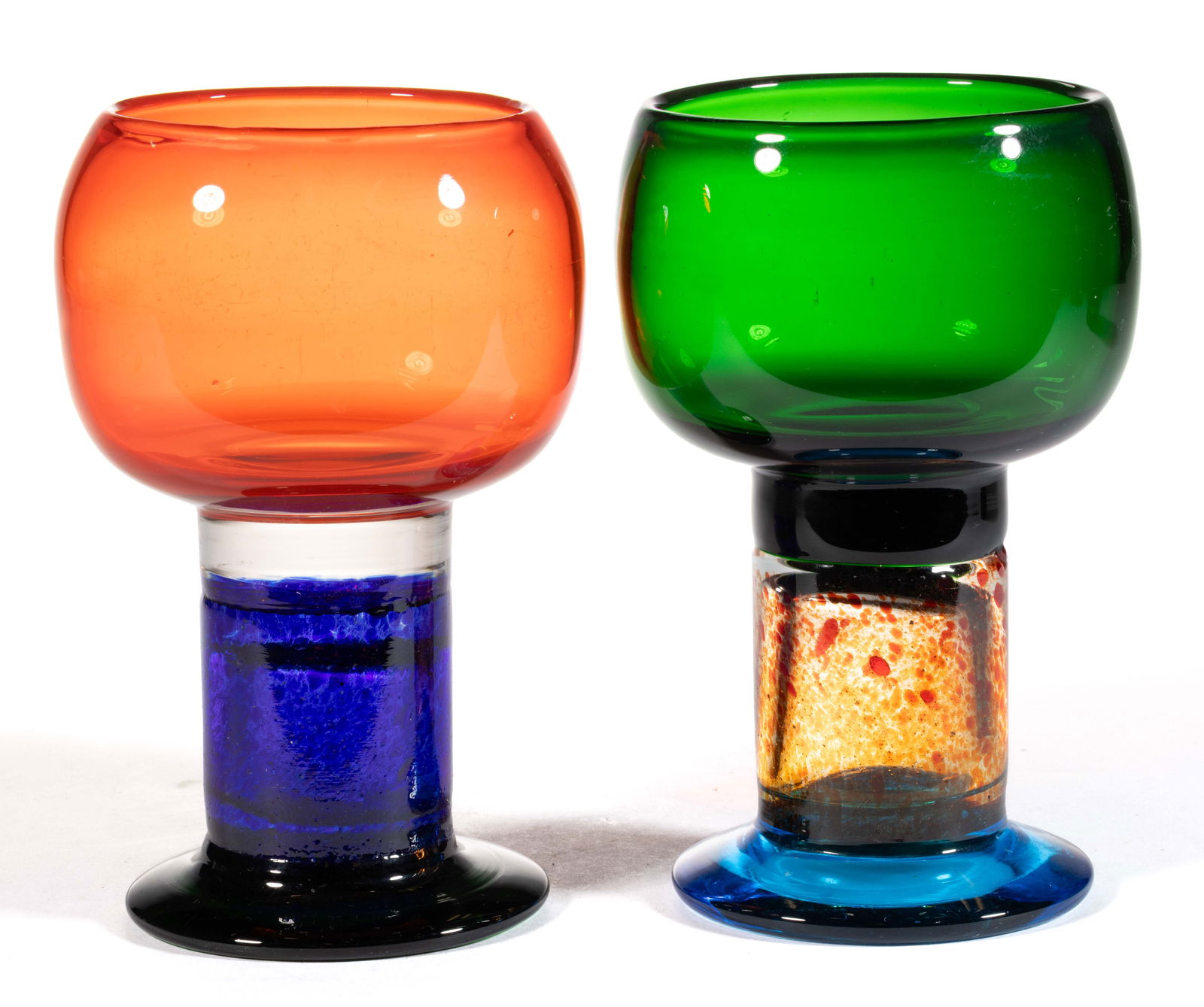 KAJ FRANCK (FINNISH, 1911-1989) NUUTAJARVI NOTSJO ART GLASS GOBLETS, LOT OF TWO (1 of 3)