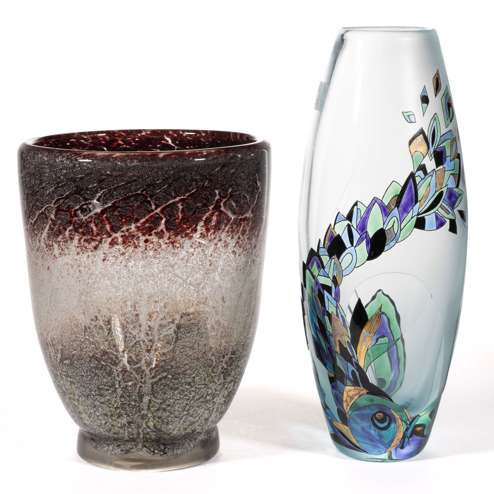 GERMAN ART GLASS VASES, LOT OF TWO (1 of 5)