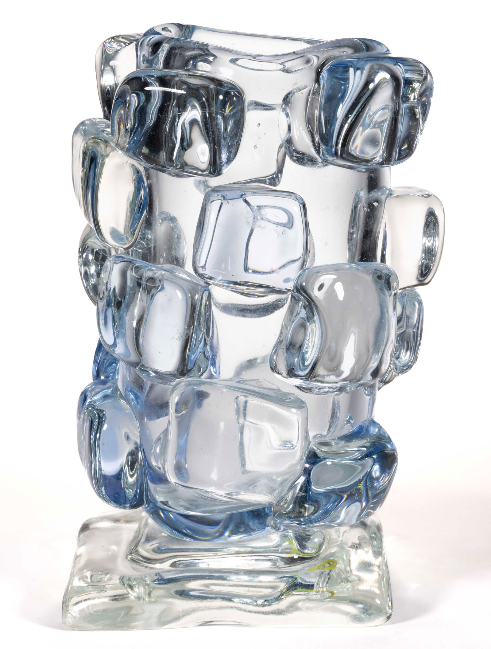UNIDENTIFIED APPLIED CUBES STUDIO ART GLASS VASE (1 of 4)