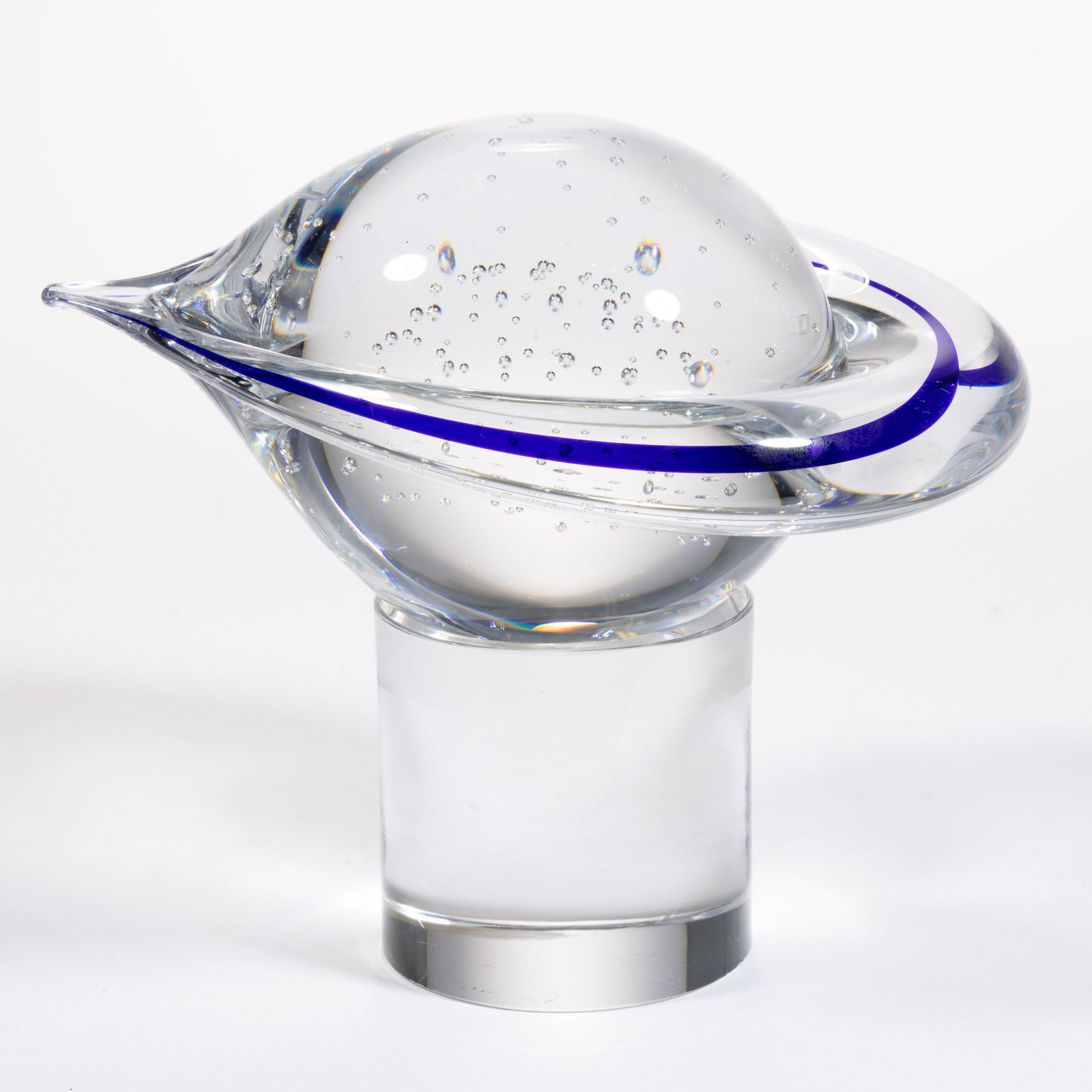 STUDIO AHUS CONTROLLED BUBBLE ABSTRACT STUDIO ART GLASS SCULPTURE (1 of 3)