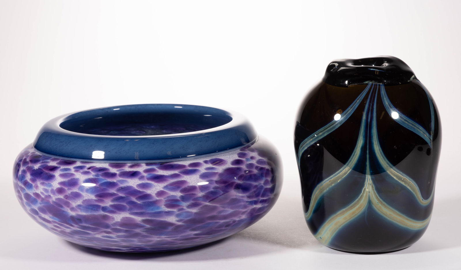 ASSORTED AMERICAN STUDIO ART GLASS VASES, LOT OF TWO (1 of 6)