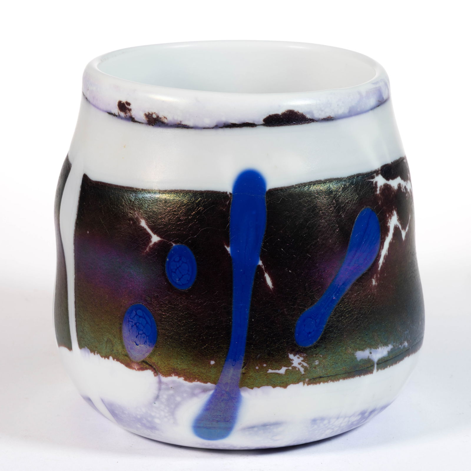 HENRY HALEM (AMERICAN, B. 1938) BLOWN IRIDESCENT STUDIO ART GLASS VESSEL / VASE (1 of 5)