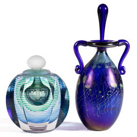 ASSORTED STUDIO ART GLASS PERFUME BOTTLES, LOT OF TWO (1 of 3)