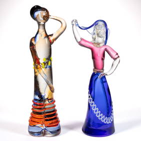 ASSORTED MURANO ART GLASS FIGURES / SCULPTURES, LOT OF TWO (1 of 5)