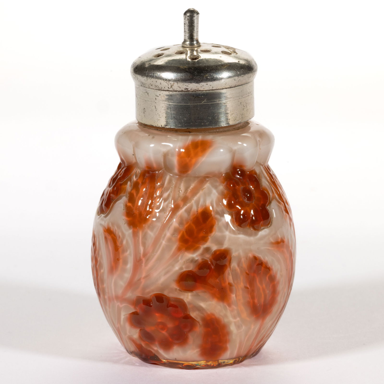 RARE ROSE FINDLAY ONYX ART GLASS SALT SHAKER