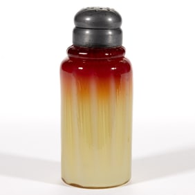 PLATED AMBERINA ART GLASS SALT SHAKER