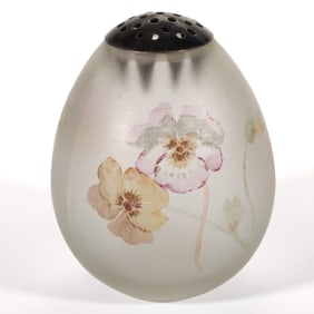 MT. WASHINGTON ROYAL FLEMISH ENAMEL-DECORATED ART GLASS SUGAR SHAKER