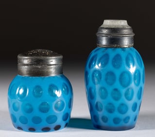 WINDOWS OPALESCENT GLASS SALT AND PEPPER SHAKER