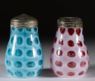 POLKA DOT - WEST VIRGINIA MOLD SALT AND PEPPER SHAKERS, LOT OF TWO