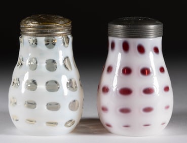 POLKA DOT - WEST VIRGINIA MOLD SALT AND PEPPER SHAKERS, LOT OF TWO