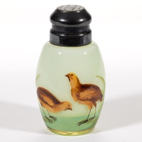 MT. WASHINGTON GAME BIRD - BARREL ART GLASS SALT SHAKER
