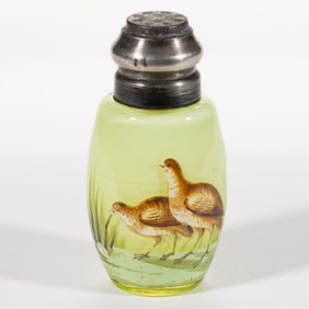 MT. WASHINGTON GAME BIRD - BARREL ART GLASS SALT SHAKER