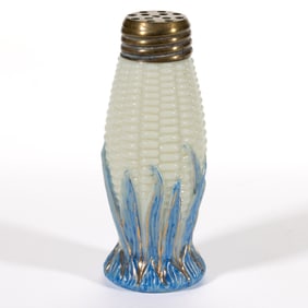 LIBBEY'S MAIZE FIGURAL PRESSED GLASS SALT SHAKER