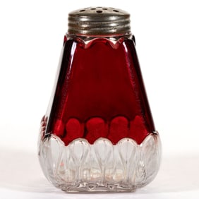 CRYSTAL WEDDING RUBY-STAINED SALT SHAKER, EXTRA LARGE