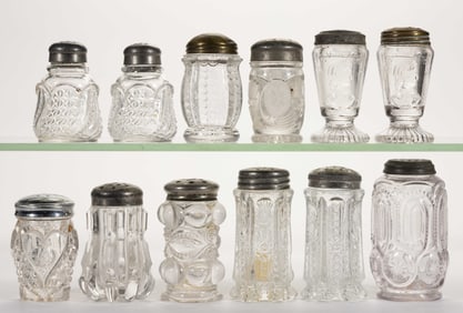 ASSORTED EAPG SALT AND PEPPER SHAKERS, LOT OF 12