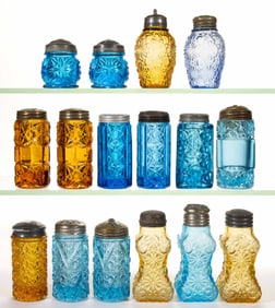 ASSORTED EAPG SALT AND PEPPER SHAKERS, LOT OF 16