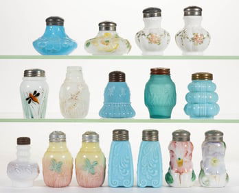 ASSORTED DITHRIDGE SALT AND PEPPER SHAKERS, LOT OF 16